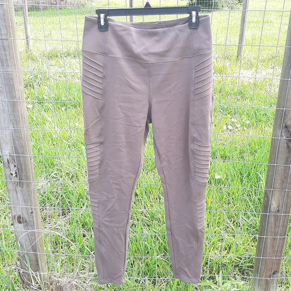 Athleta Pants - NWT Athleta Delancey Moto Tight Legging Womens Large Green Zip Ankle Pullon